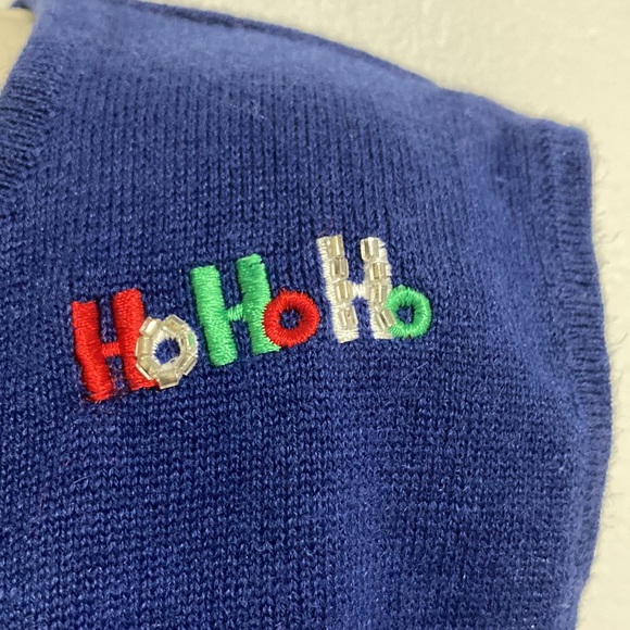 THE QUACKER FACTORY Embroidered Embellished Christmas Blue Sleeveless Sweater XL - Picture 8 of 13